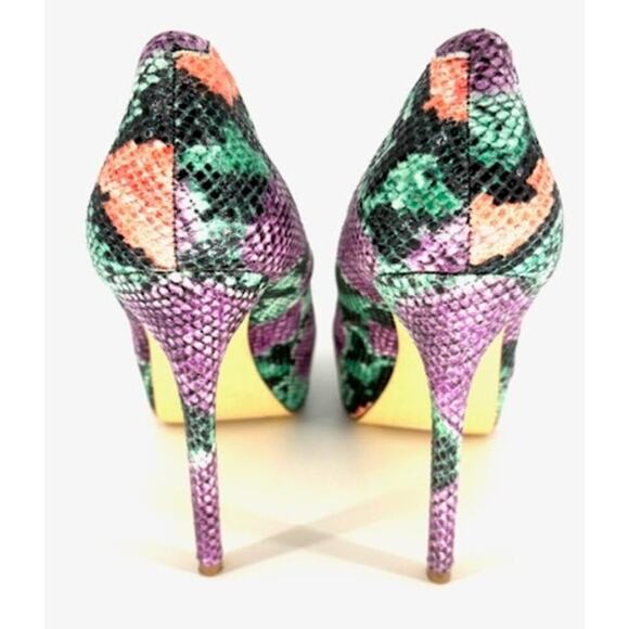 Steve Madden “Nala Green” Snakeskin Print Platform 5” Pumps! Size 9.5 - Picture 5 of 8